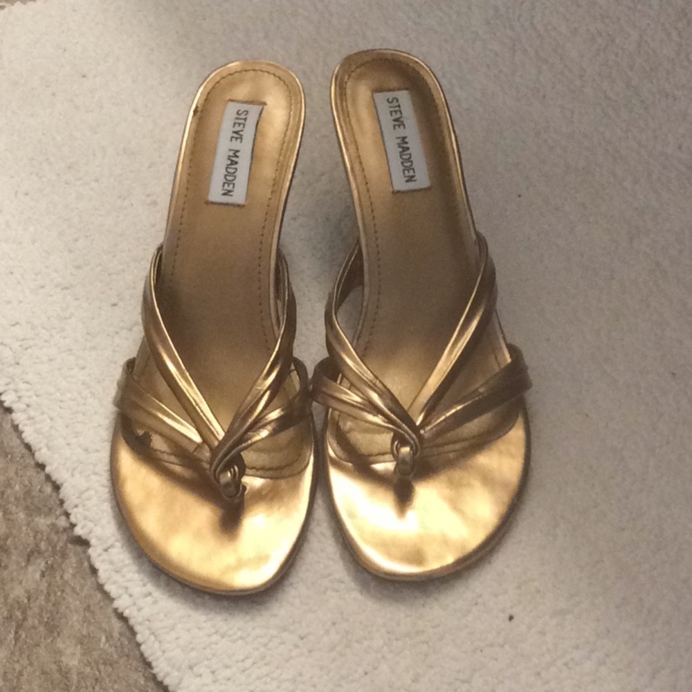 Bronze metallic shoes